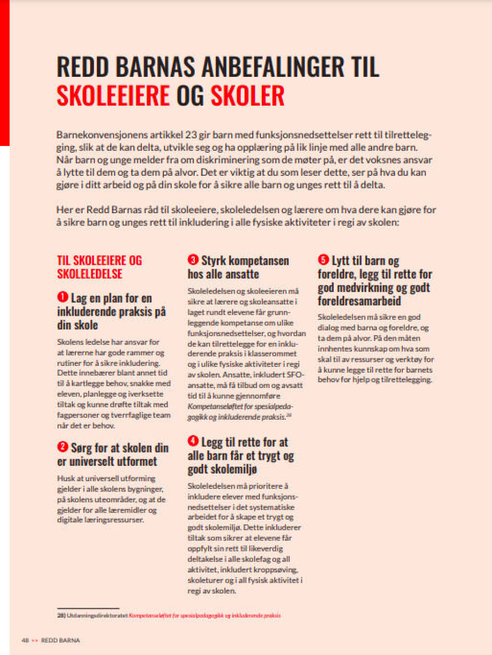 Skjermdump fra rapporten til Redd Barna. Skjermdump fra rapporten til Redd Barna.