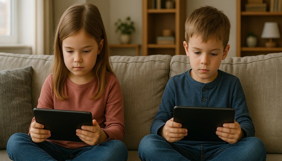 To barn på ipad
